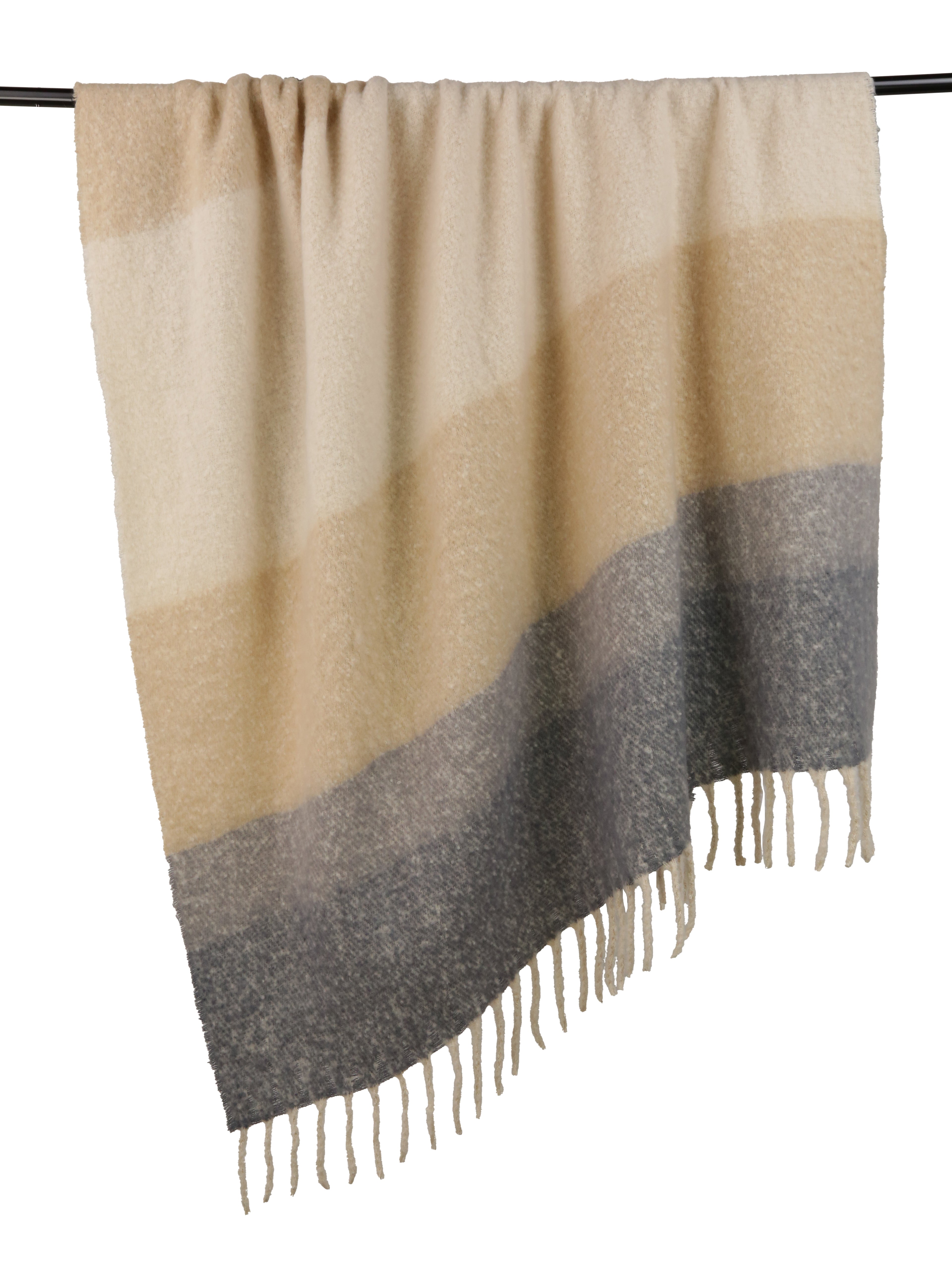 Malini Coastal Stripe Throw On Faux Mohair Throw
